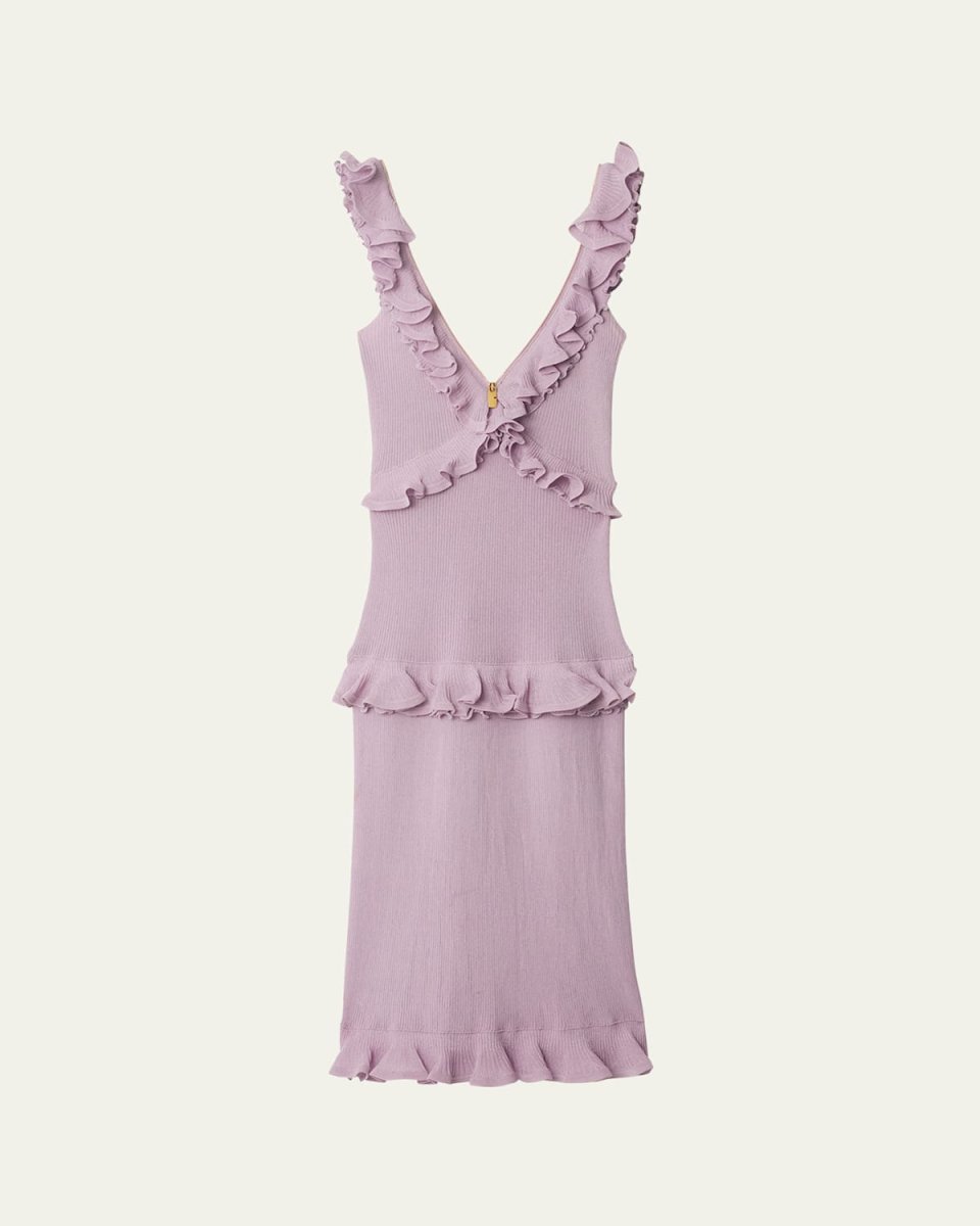 Ruffle V-Neck Sleeveless Maxi Dress